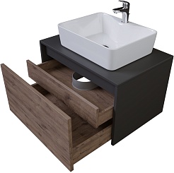 Grossman Мебель для ванной Смарт 70 подвесная веллингтон/графит – фотография-5